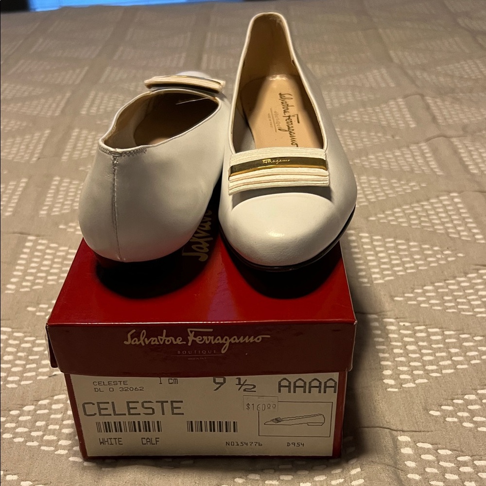 Salvatore Ferragamo White Leather Loafers - Picture 3 of 16